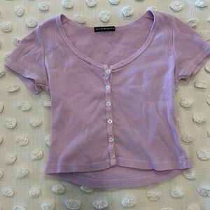 Brandy Melville light purple button up top